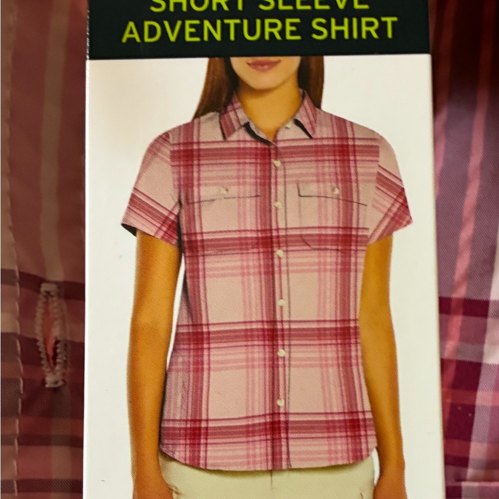Eddie Bauer Pink Plaid Adventure Button-Down Size Small NWT